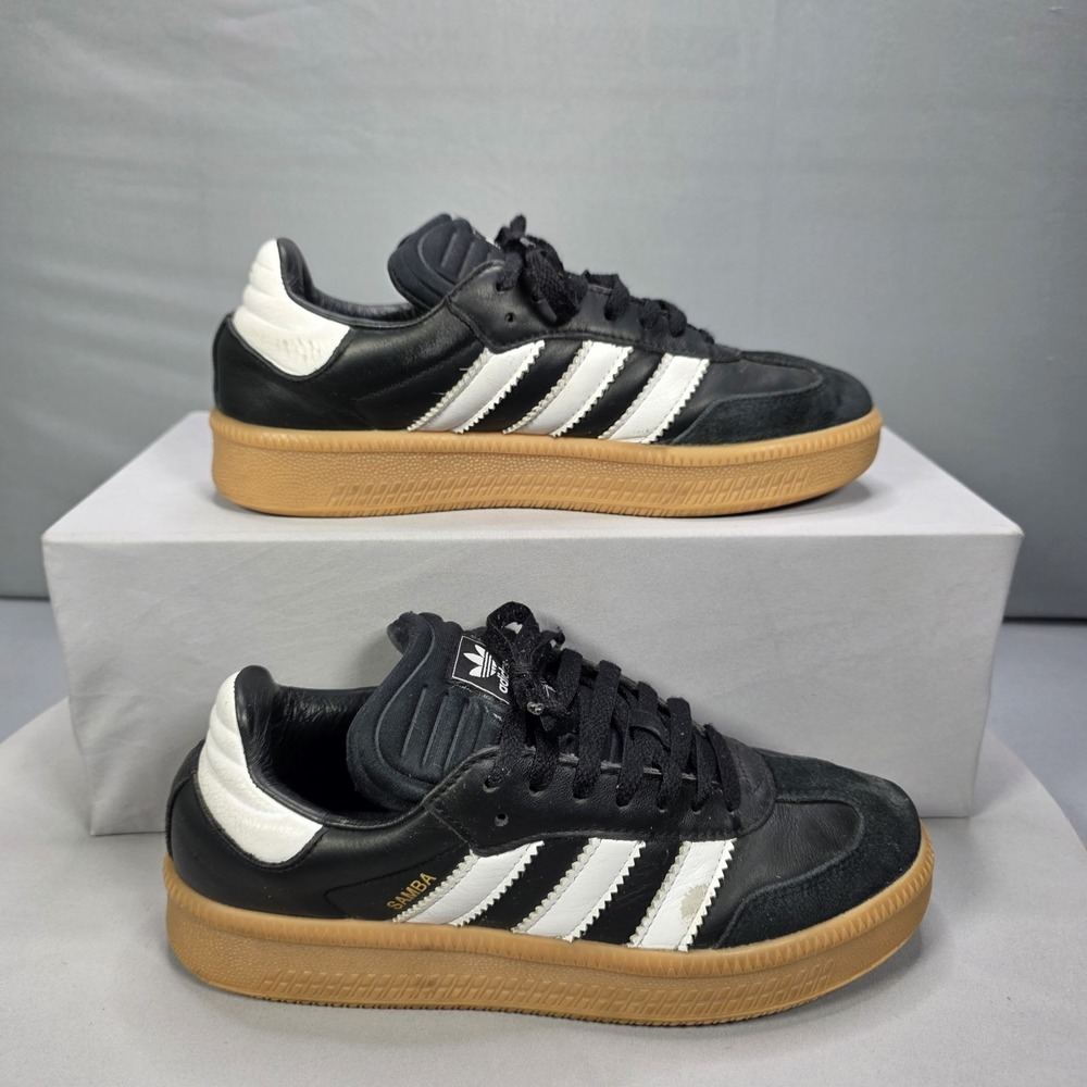 Adidas Samba XLG Sneakers Mens 7 Black White Gum Sole Leather Suede Shoes IE1379